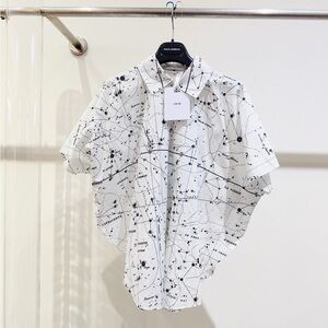 🚩steal Authentic Dior White and Black Star Pattern Shirt